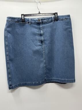 Jones Jeans Women’s Skirt Denim Blue Jean Size 24W Casual Comfort, Zip Button